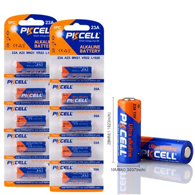 PKCELL A23 MN21 23AE 21/23 LRV08 Alkaline 12V Batteries Count 10pcs • $7.90