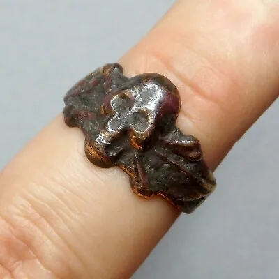 French Antique Ring. Skull And Bones Masonic. • $79.99