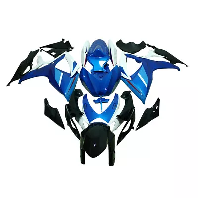 For GSXR 600 750 2006 2007 K6 06 07 Suzuki Blue White ABS Plastics Fairings Kits • $410.95