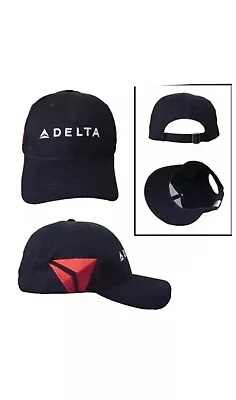 Delta Airlines Black Red White Embroidered Widget Adjustable Baseball Cap Hat • $29.95
