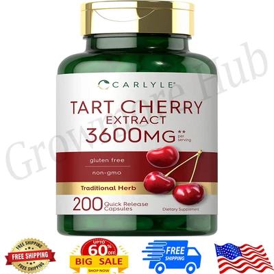 $15.89 • Buy Tart Cherry Extract 200 Veggie Caps 3600 Mg Strength 10:1 Extract Uric Acid USA