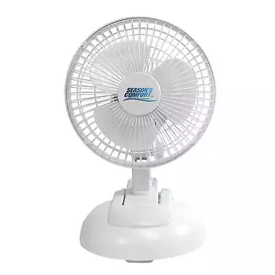 Seasons Comfort 6-In. 2-in-1 Tabletop And Clip-on Portable Fan FTC6 White... • $21.91