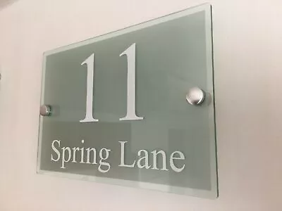 Modern HOUSE PLAQUES / PLAQUE / DOOR / NUMBER / GLASS EFFECT ACRYLIC / Wall Sign • £3.45