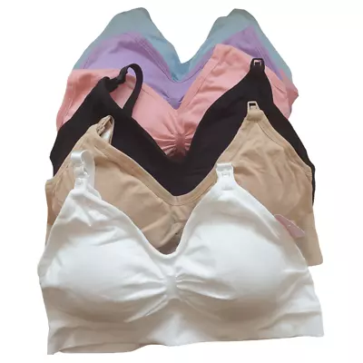 New Seamless Nursing Maternity Bra Breastfeeding Removable Pads • £5.45