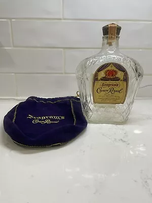 1955 VINTAGE COLLECTOR BOTTLE OF SEAGRAMS CROWN ROYAL WITH Stamps And Bag EMPTY! • $34.99