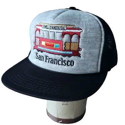 Vintage 80s San Francisco Hat Trolley Snapback Cable Car Ball Cap • $11.76