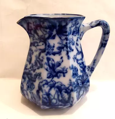 Antique Losol Ware Keeling & Co Cavendish Pattern Flow Blue Jug • £5