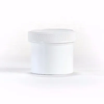 2 Oz Wide Mouth White Round Plastic Jars With Lids (20 Pack) • $14.45
