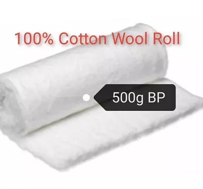 Cotton Wool Roll 500g BP X 1 Sealed Roll Crafts Medical Facial Body Sale • £9.49