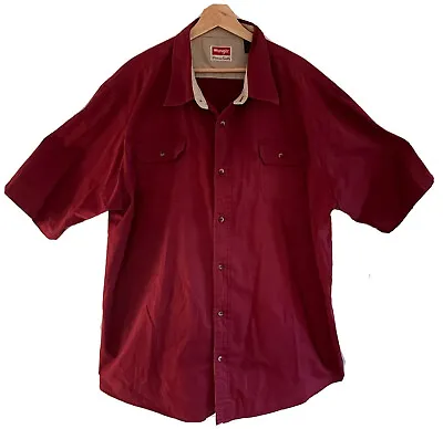 Wrangler Men’s Red Short Sleeve Button Up Shirt | Size 3XT • $35