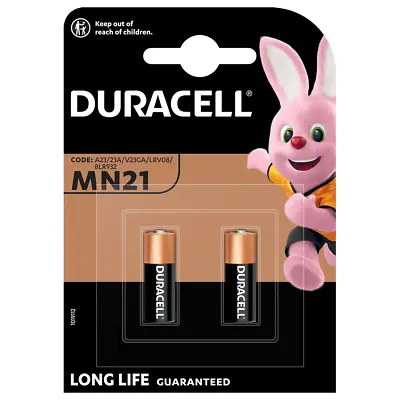 Duracell MN21 23AE A23 K23A E23A V23GA LRV08 12V Batteries X 2 **Long Expiry** • £3.49