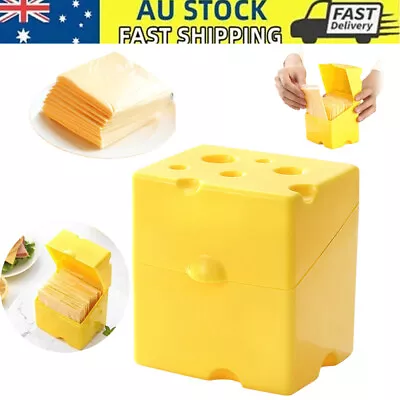 Kitchen Sliced Cheese Storage Container Butter Block Slices Storage Box With Lid • $10.95