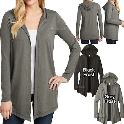 Ladies Long Sleeve Hoodie Cardigan Tri Blend XS-XL 2XL 3XL 4XL Light Weight  • $18.99