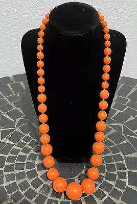 Vintage Orange Graduated Retro Bead Necklace 24” Read Flaws • $9.99