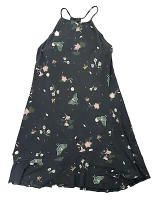 Patagonia Alpine Dress Gray Floral A Line Casual Women's Halter Built In Bra XS • $18