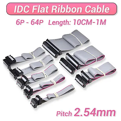 IDC Box Header 6 Pin - 64 Pin Flat Ribbon Cable Female Connector 2.54mm Pitch • $4.05