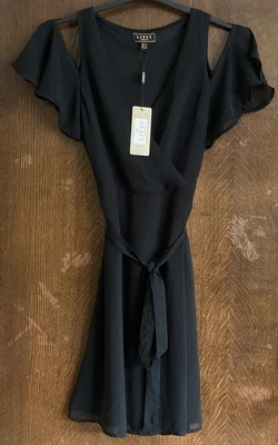 £19.50 • Buy BNWT Ladies Teens LIPSY Black Floaty Cold Shoulder XMAS  Party Prom Dress UK 6