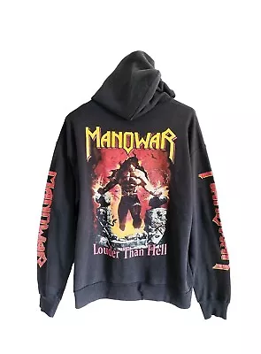 Vintage Manowar  Louder Than Hell  1996 2-sides Hoodie Shirt Heavy Power Metal L • $250