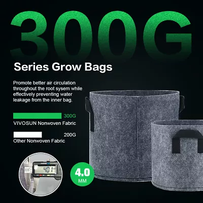 5 PKS Thickened Fabric Plant Growing Bags Nonwoven Pot Nursery Soil With Handles • $9.45