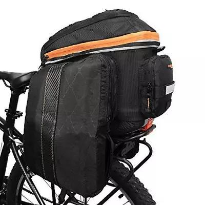 Ibera 2 In 1 PakRak Commuter Bicycle Trunk Bag With Expandable Panniers Clip On • $110.90