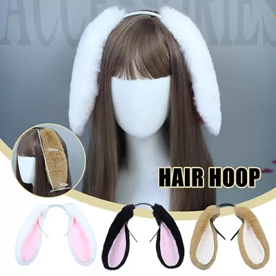 Rabbit Earlobe Ear Type Headpiece Cartoon Plush Headband Bunny Ears Foldable • $6.55