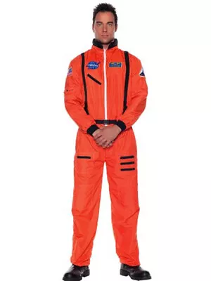 Astronaut Costume NASA USA United States Commander Orange Space Moon Mens • $44.73