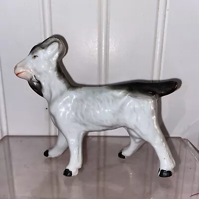 Vtg 1920-30’s Porcelain Bisque White Black Spots Billy Nanny Goat Farm Figurine • $35.99