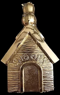 1958 Vintage Leonard Metal Peanuts Snoopy On Dog House Coin Bank Silver Plate • $18