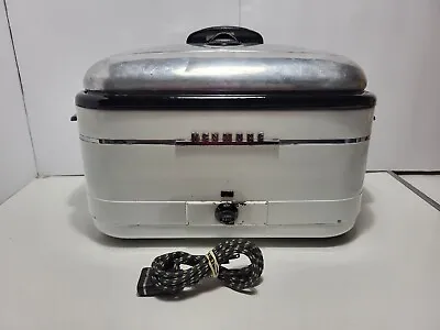 Vintage Kenmore Electric Roaster 50s 60s White With Aluminum Lid Tested Working • $189.49