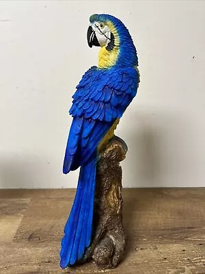 Vintage Tropical Parrot Macaw Figurine Colorful Bird Figure 16” Tall (Resin) • $24.99