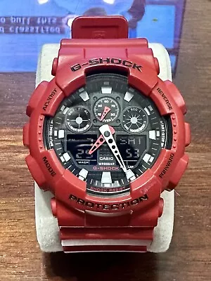 Casio G-Shock GA-100B Military Sports Watch. Red • $95