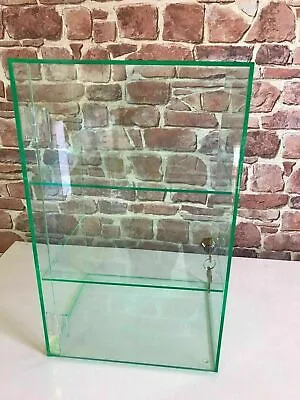 Display Cabinet With Lock 2 Keys & 2 Removable Shelves Glass Acrylic • £195