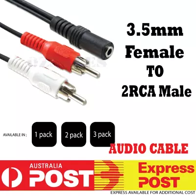 3.5mm Female To 2 Male Mic Audio Headphone AUX Headset Microphone Splitter Cable • $3.99