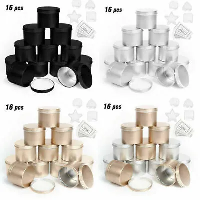 12Pcs Candle Making Tins Candle Jars 100ml Metal For Wax Soy Making Container UK • £11.39