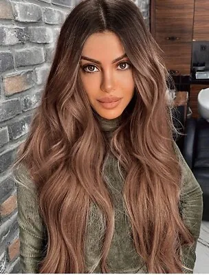 Brown Wigs Women Synthetic Hair Brown Lace Front Wig Natura Wavy Wig 22 Inch  • £18.31