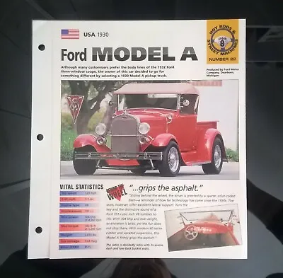 Imp 1930 Ford Model A Information Brochure Hot Cars • $10.02