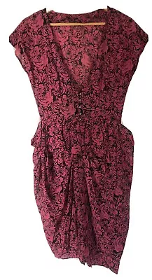 Tigerlily Dress Rose Print Size 12 100% Silk • $69.95
