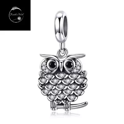 I Love My Owl Animal Bird Dangle Charm Genuine Sterling Silver 925 With CZ  • £15.99