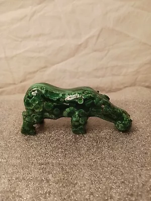 Hand Carved Hippo Malachite • $25