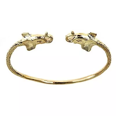 14K Yellow Gold West Indian BABY Bangle W. Elephant Ends • $734.80