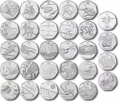 LONDON OLYMPIC 2012 50p Coins Triathlon Football Judo Wrestling Etc  Some Carded • £4