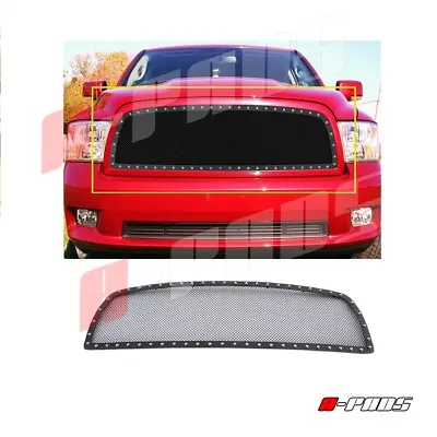 $139.11 • Buy For Dodge Ram 1500 2009 2010 2011 2012 Black Steel Wire Mesh Grille With Rivets