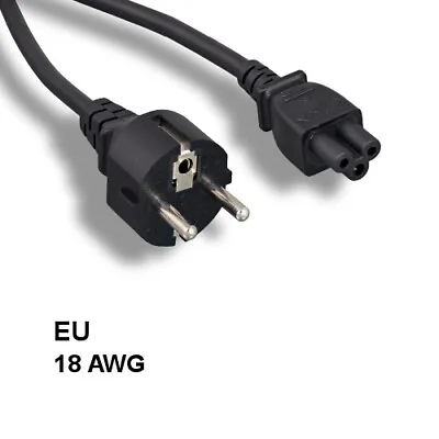 KNTK 6ft Power Cord IEC320 C5 To CEE 7/7 SCHUKO 18 AWG European Cable • $9.96