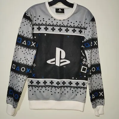 ThinkGeek Playstation PS Christmas Holiday Mens Ugly Sweater Sweatshirt Small • $19.99