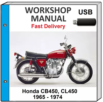 Honda Cb450 Cl450 1965 1966 1967 1968 1969 1970 Service Repair Shop Manual Usb • $13.99