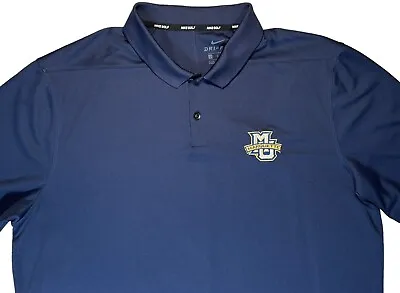 NIKE DriFit Polo Shirt Size LARGE Marquette University Golden Eagles Navy Blue • $24.99