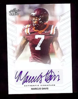 MARCUS DAVIS 2013 Leaf Draft - N.Y. Giants - Virginia Tech Hokies AUTOGRAPH RC • $7.95