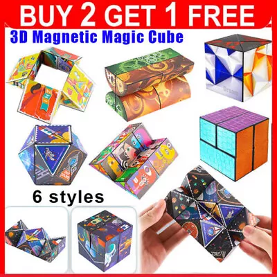 £1.99 • Buy 3D Changeable Variety Magnetic Magic Cube Hand Flip Puzzle Anti Stress Toys Gift