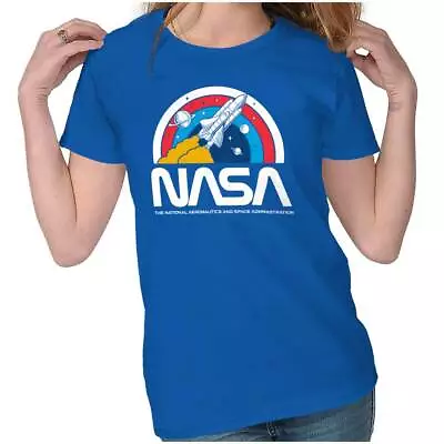 NASA Space Mission Shuttle Retro Rocket Logo Graphic T Shirts For Women T-Shirts • $21.99