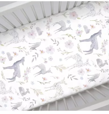 NoJo Super Soft Floral Deer Nursery Mini 24x38 Inch • $24